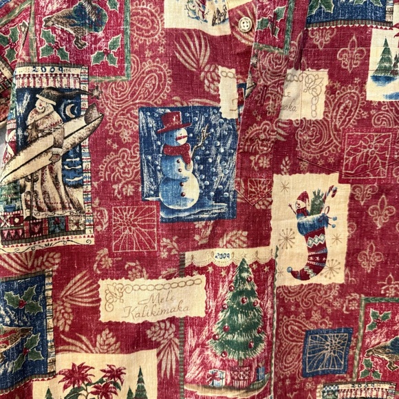 2009 Christmas Reyn Spooner Mele Kalikimaka Boys Pullover size L Red - Picture 2 of 7